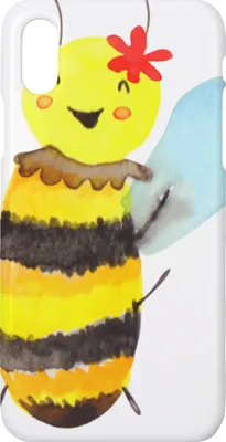 Produktbild von Mr. & Mrs. Panda Iphone 10 Handyhülle Biene Happy - Weiß - Geschenk, Cover, Hülle, X, Hummel, Handy