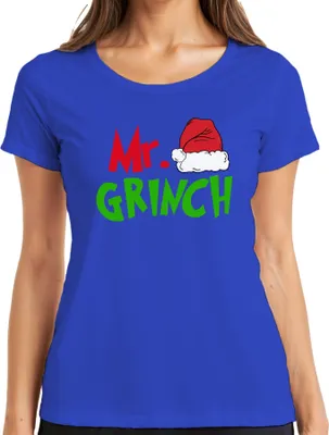 Produktbild von Mr Grinch Familie Ehepaare Mann Partneroutfit - Weihnachten Christmas Xmas Damen T-Shirt, Blau, 3XL