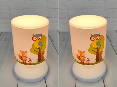 Produktbild von 2er Set Akku Kinderlampe Wald, Nachttischlampe per USB aufladbar, Kinderzimmer