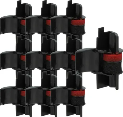 Produktbild von vhbw 10x Farbrolle, Farbwalze Schwarz kompatibel mit Casio FR127, FR215, 21, FR125, FR125S, FR520, FR2600 Taschenrechner, Registrierkasse