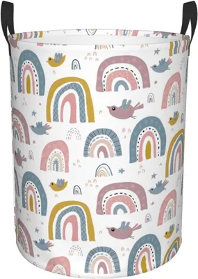 Produktbild von Boho-Wäschetasche als faltbarer Wäschekorb für Schlafzimmer und Spielzeug, 34 x 42 cm
