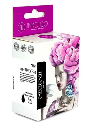 Produktbild von Inkdigo Tinte 302XL für HP OfficeJet 3830, 3831, 3832, 3833 – Schwarz, 20 ml,