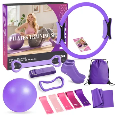 Zdjęcie produktu dla Zestaw do pilatesu - Piłka do pilatesu 13 cali - Gumy oporowe - 13 elementów - Z torbą