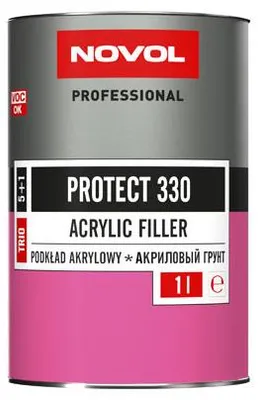 Zdjęcie produktu dla PODKŁAD AKRYLOWY UNIWERSALNY CZARNY Novol PROTECT 330 1200ml KOMPLET