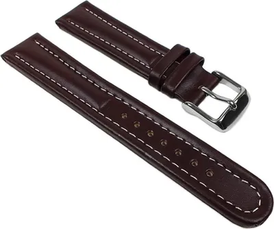 Produktbild von Minott Uhrenarmband Kalbsleder / Sattelleder Braun Kontrastnaht 22916S, Stegbreite:18mm