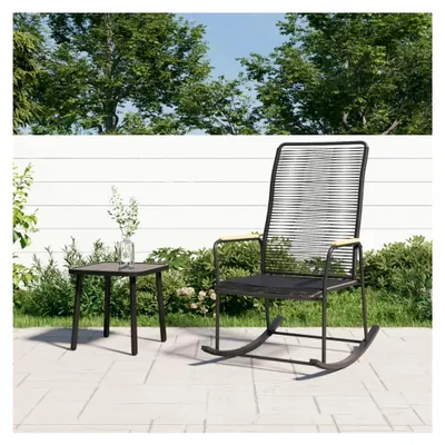 Produktbild von Gartenschaukelstuhl, schwarz, 59 x 79,5 x 104 cm, PVC, Rattan