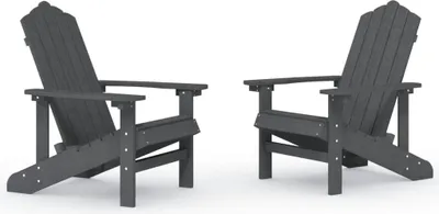 Produktbild von vidaXL Adirondack-Gartenstühle 2 Stk. HDPE Anthrazit