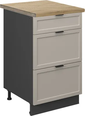 Zdjęcie produktu dla Szafka dolna do kuchni Vicco Fame-Line GreyBeige/Antracyt 50 cm, BP Dąb, Model 50273