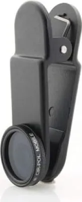 Produktbild von System-S CPL Filter Circular Polarizer mit Clip und Schutztasche Schwarz für Smartphone