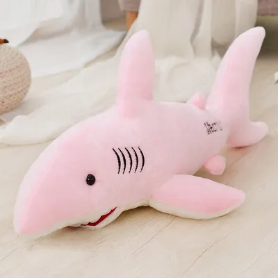 Obrázek produktu pro Žralok v růžové barvě – měkká plyšová hračka pro děti, 80 cm, XXL plyšák