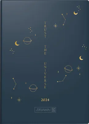 Produktbild von BRUNNEN Wochenkalender „Universe“ Modell 731 2024 2 Seiten = 1 Woche Blattgröße 10 x 14 cm blau