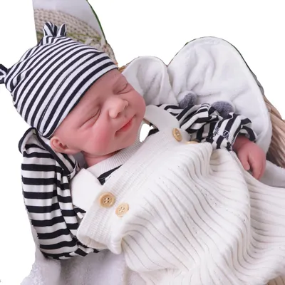 Image de Poupée bébé, en silicone réaliste, sûre et non toxique, garçon de couleur ivoire