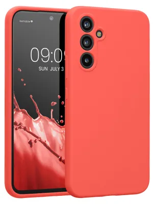 Produktbild von kwmobile Hülle kompatibel mit Samsung Galaxy A54 5G - Hülle Silikon gummiert - Handyhülle - Handy Case in Neon Koralle