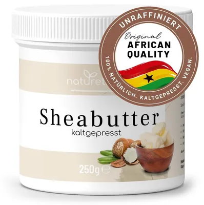 Produktbild von Unraffinierte Sheabutter, 250 g, Naturreine Kosmetik für Hautpflege