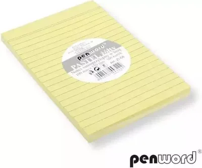 Produktbild von Haftnotizblock, liniert, pastellgelb, 100 x 150 mm, 100 Blatt