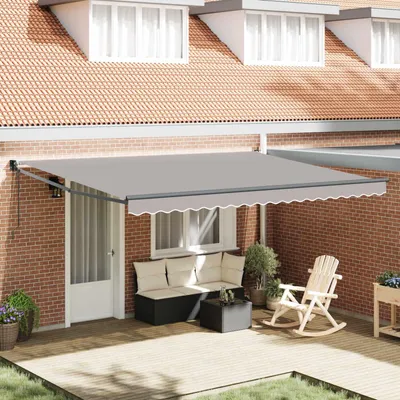 Immagine prodotto di Maison Exclusive - Tenda da sole grigio chiaro 450 x 300 x 165 cm in poliestere e metallo
