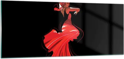 Produktbild von Bilder auf glas - Tanz Tänzer - 100x40cm - Glasbilder - Wandbilder - Bilder - Kunstdruck - zum Aufhängen bereit - Wanddekoration aus Glas - Glas Bilder - Wandbild auf Glas - Einteilig - GAB100x40-4121