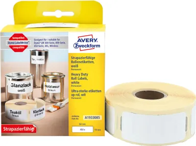 Image de AVERY Zweckform Strapazierf„hige Rollenetiketten, 19 x 64 mm