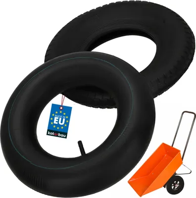 Obrázek produktu pro KOTARBAU® Pneumatika a duše pro kolečka na kolečkové vozíky – náhradní duše pro kolečkové vozíky ⌀ 35 cm + náhradní pneumatika pro kolečkové vozíky ⌀ 40, 4PR, černá guma