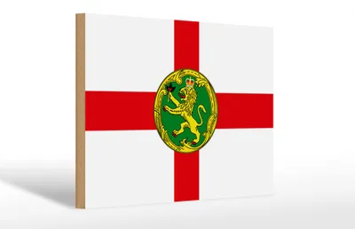 Produktbild von Holzschild Flagge Alderneys 30x20cm Flag of Alderney