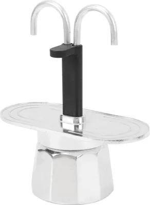 Doppelkopf-Kaffeekanne 100ml Aluminiumlegierung DIY Mini Italienisch Doppelkopf Herdplatte Kaffeemaschine für Home Cafe Decagon Base