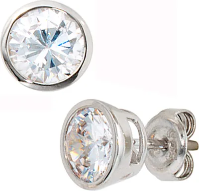 Produktbild von JOBO Ohrstecker 925 Sterling Silber 2 Zirkonia Ohrringe
