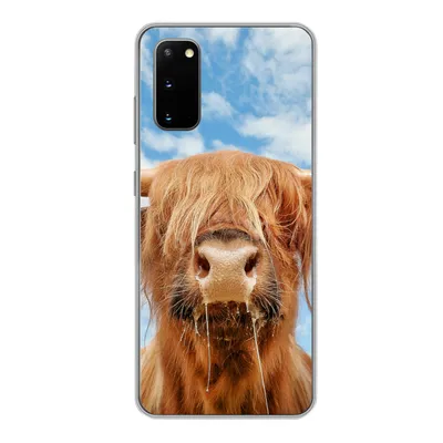 Produktbild von MuchoWow® Handyhülle Schutzhülle Hülle für Samsung Galaxy S20 Schottischer Highlander - Wolke - Tiere Silikon Softcase Handy Hülle - Bild