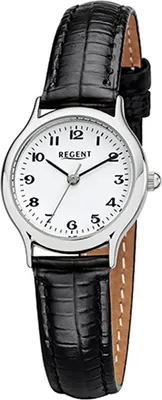 Produktbild von Regent Leder Damen Uhr F-972 Quarzuhr Armband schwarz D2URF972