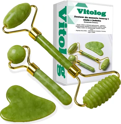 Produktbild von Vitolog Jade Roller & Gua Sha Set Gesichtspflege