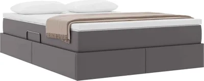 Produktbild von Stabli Aufbewahrungsbett mit Matratze Grau 140 x 200cm Kunstleder - DE232978 - Klassische BettenJugendbett Tagesbett