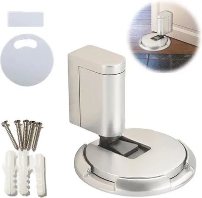 Immagine prodotto di Fermaporta magnetico autoadesivo, argento, regolabile in altezza