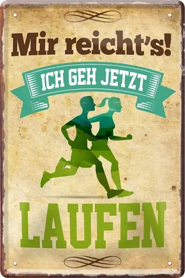 Produktbild von Retro Metall Wandbord - Lustiger Text für Jogger - 20 x 30 cm