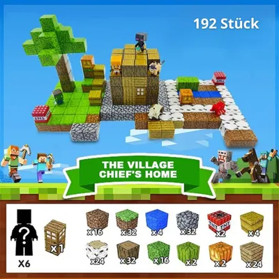 Produktbild von Magnetische Bausteine für Kinder – Set: Village Chief’s Home (192 pcs) – STEM Lernspielzeug aus ABS, Montessori Baukasten, Kreatives Magnetspiel