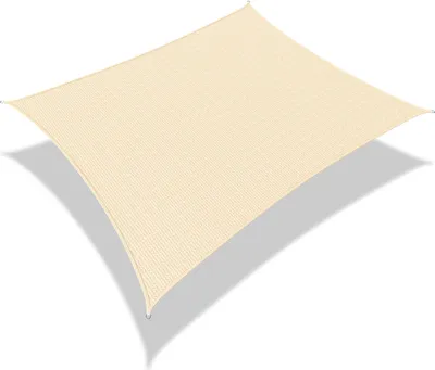 Obrázek produktu pro VOUNOT HDPE sluneční plachta, obdélníková, se sadou pro upevnění, 3 x 2,5 m, slonová kost