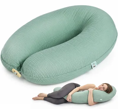 Produktbild von Stillkissen 190x30 Musselin mint Füllung Mikroperlen