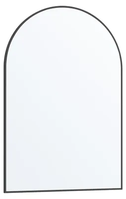 Produktbild von Gebogener Wandspiegel mit Aluminiumrahmen | Schwarz | 61x1,3x91 cm