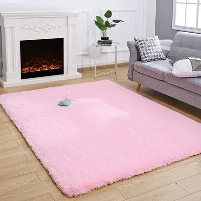 Imagen del producto de Ibenzoa®: Alfombra de poliéster suave y esponjosa, antideslizante, de densidad media, con diseño batik, color rosa, 80 x 150 cm, ideal para salones y dormitorios