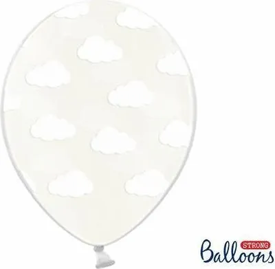 Zdjęcie produktu dla Balony 30cm, Chmurki, Crystal Clear (1 op. / 6 szt.)