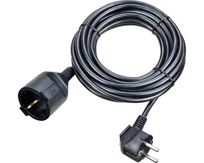 Produktbild von Schutzkontakt Verlängerungskabel 3 m H05VV-F3G1,5 mm² schwarz mit Stecker + Kupplung Indoor