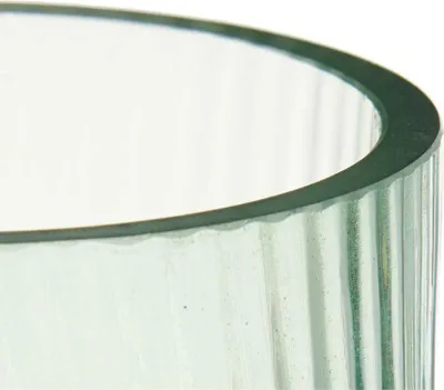 Produktbild von Grün gestreifte Glasvase 9,5 x 16,5 x 9,5 cm (8 Stück)