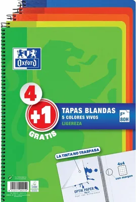 Produktbild von Notizbuch-Set Oxford Bunt Din A4 80 Blatt 21,5 x 31,5 cm 5 Stücke