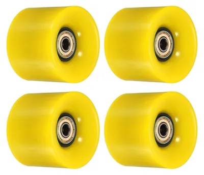 Produktbild von Skateboard Rollen 45x60mm Polyurethan80A mit ABEC-Lagern Gold Gelb
