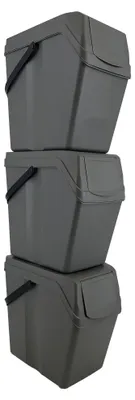 Immagine prodotto di Set di 3 contenitori per la raccolta differenziata, con una capacità di 75 litri ciascuno