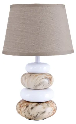 Image de Lampe de table, céramique, gris, H 20 cm