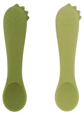 Immagine prodotto di Cucchiaini in silicone per neonati Trixie Mr. Dino, confezione da 2 - ergonomici e morbidi