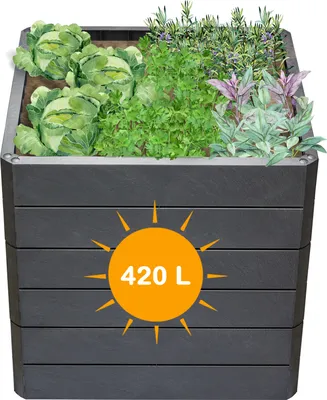 Produktbild von Yoursol ERGO QUADRO L 75 Hochbeet Wood mit Flora Wassersparsystem, 420 Liter