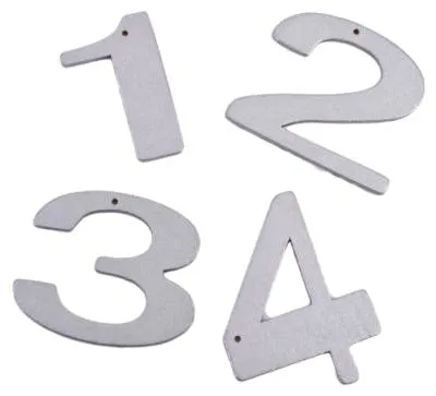 Immagine prodotto di Numeri -1234- Set di 4 in legno 5 cm argento