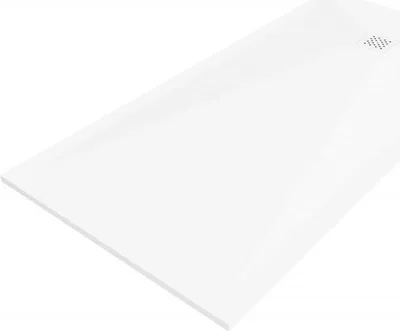 Produktbild von Mexen Stone+ rechteckige Komposit-Duschwanne 160 x 90 cm, weiß, weiße Abdeckung - 44109016-W