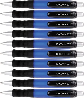 Produktbild von Druckkugelschreiber Q-Connect KF11393, blau, 0,7 mm, 10 Stück