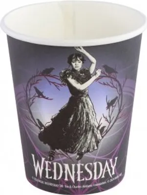 Immagine prodotto di 8 bicchieri di carta Mercoledì Famiglia Addams